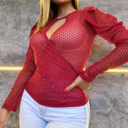 BLUSA MESH VELOUR